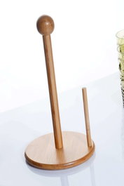 Hermia PD004237 Soporte para Servilletas de Bambú Color Madera 12 x 12 x 22 cm